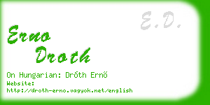 erno droth business card